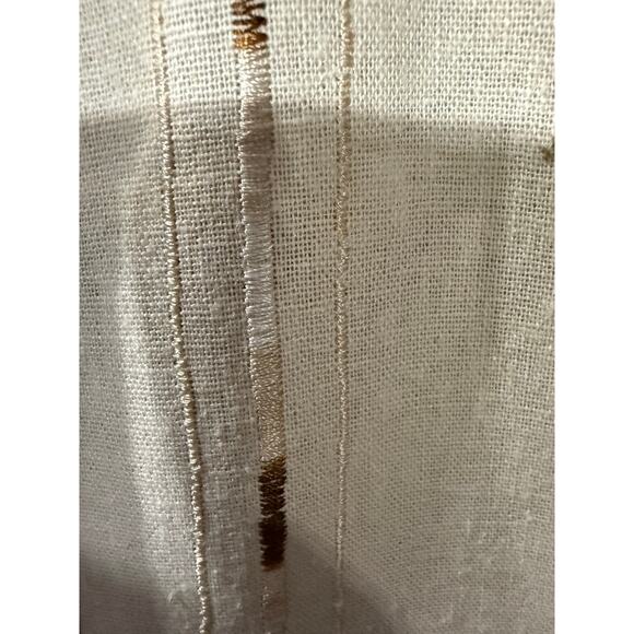 Gachu by KBB, Tan/ Natural Linen Button Up, Short Sleeve, Men Size XL - Picture 8 of 9